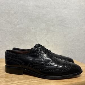 Allen Edmonds McAllister Black Leather Wingtip Oxford Brogue Shoes Size 9.5A